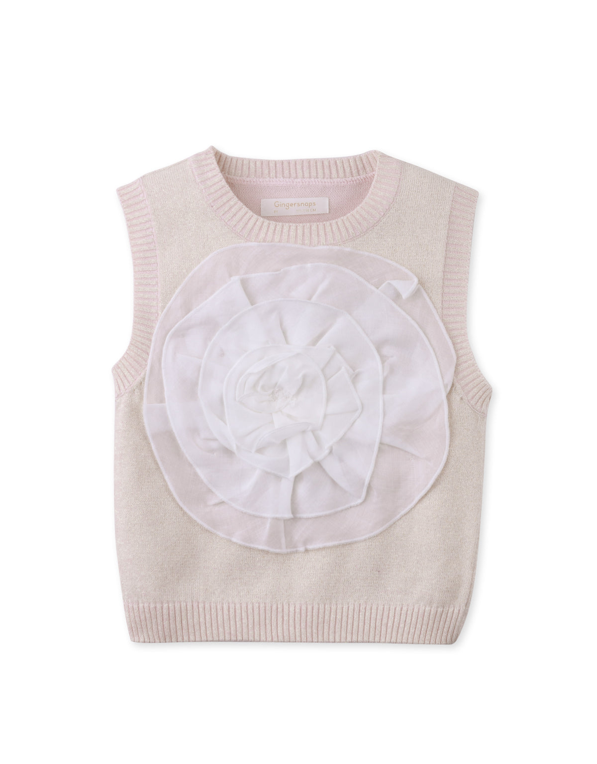 GIRLS STEFANIA VEST WITH OVERSIZED CONTRAST FLOWER