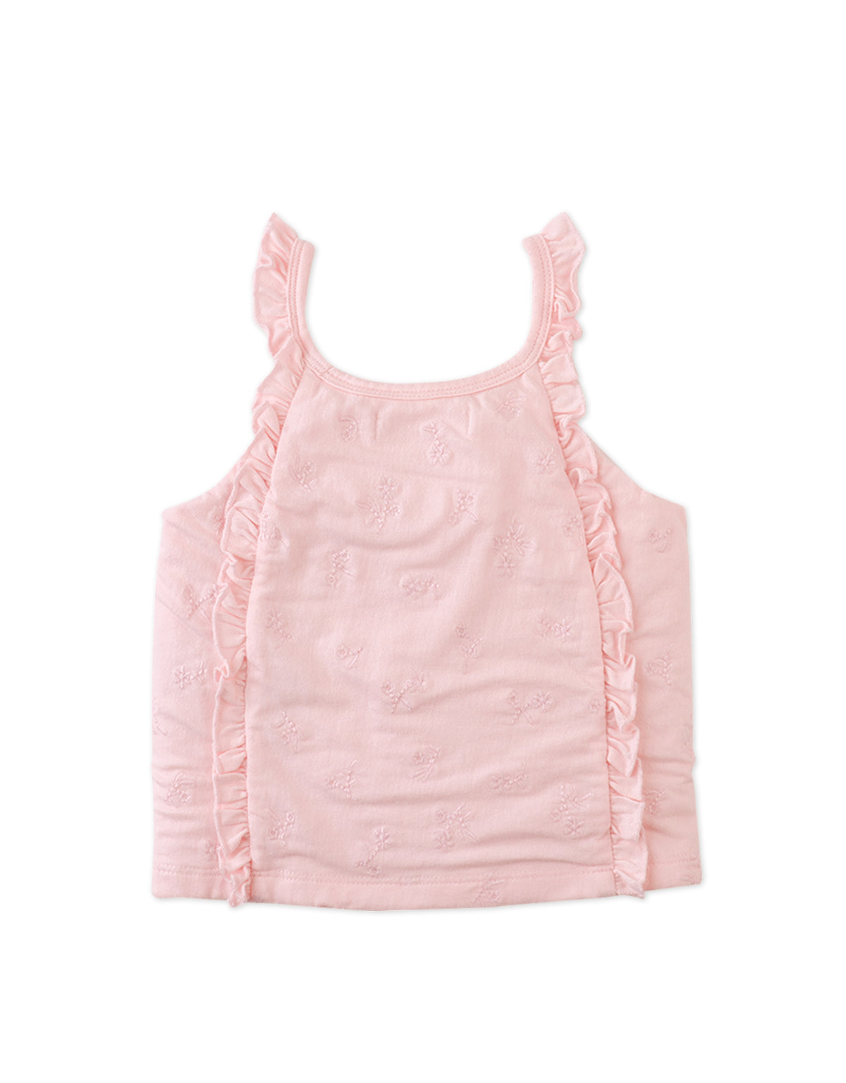 Rosa Floral Embroidered Cotton Knit Blouse with Ruffles outfit styling