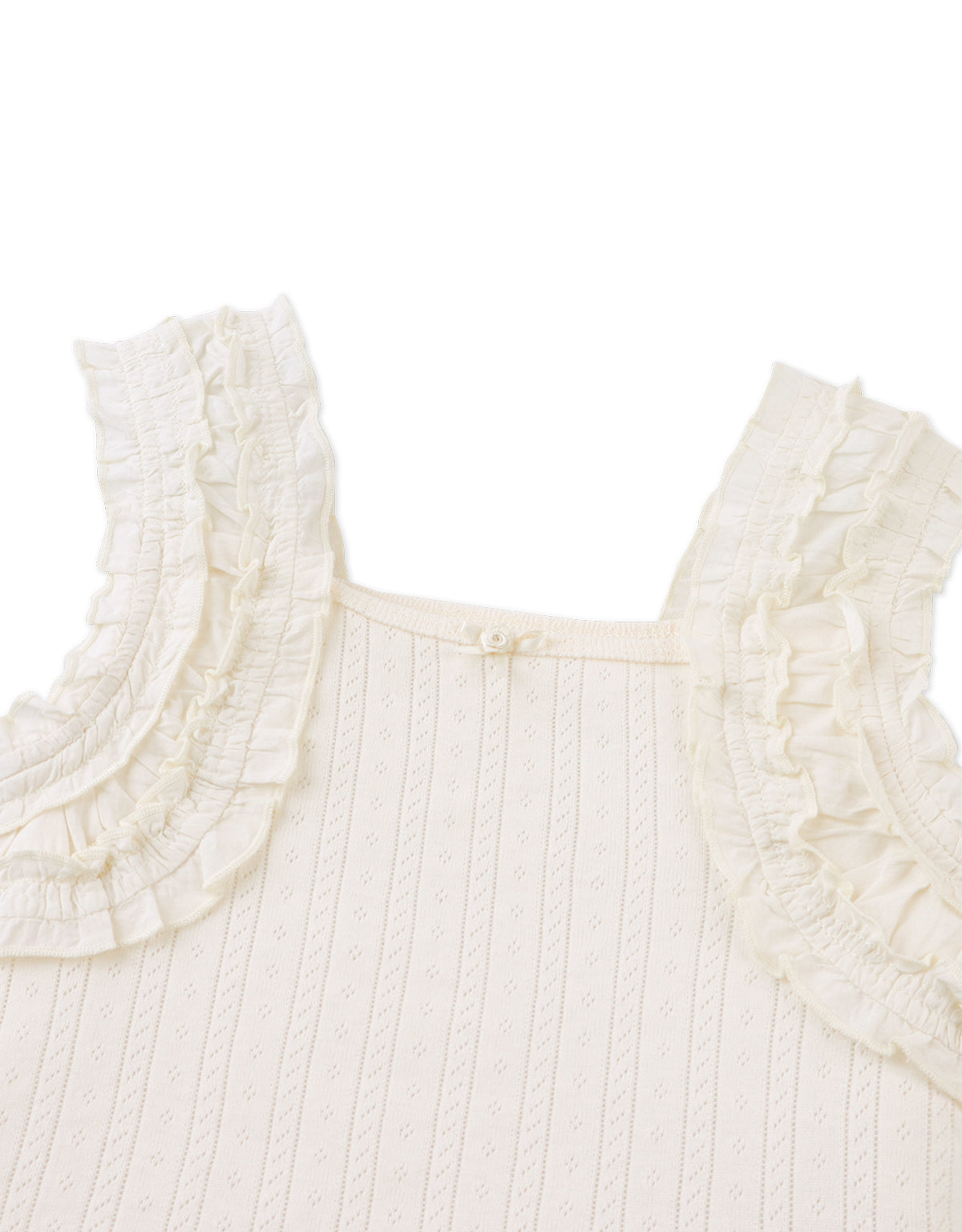 Sandra Pattern Top with Smocked Straps close-up detail
