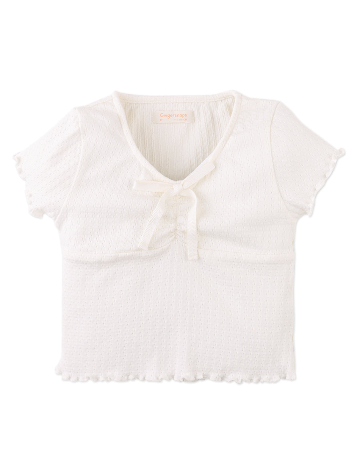 Gardenia Textured Top with Front Ties