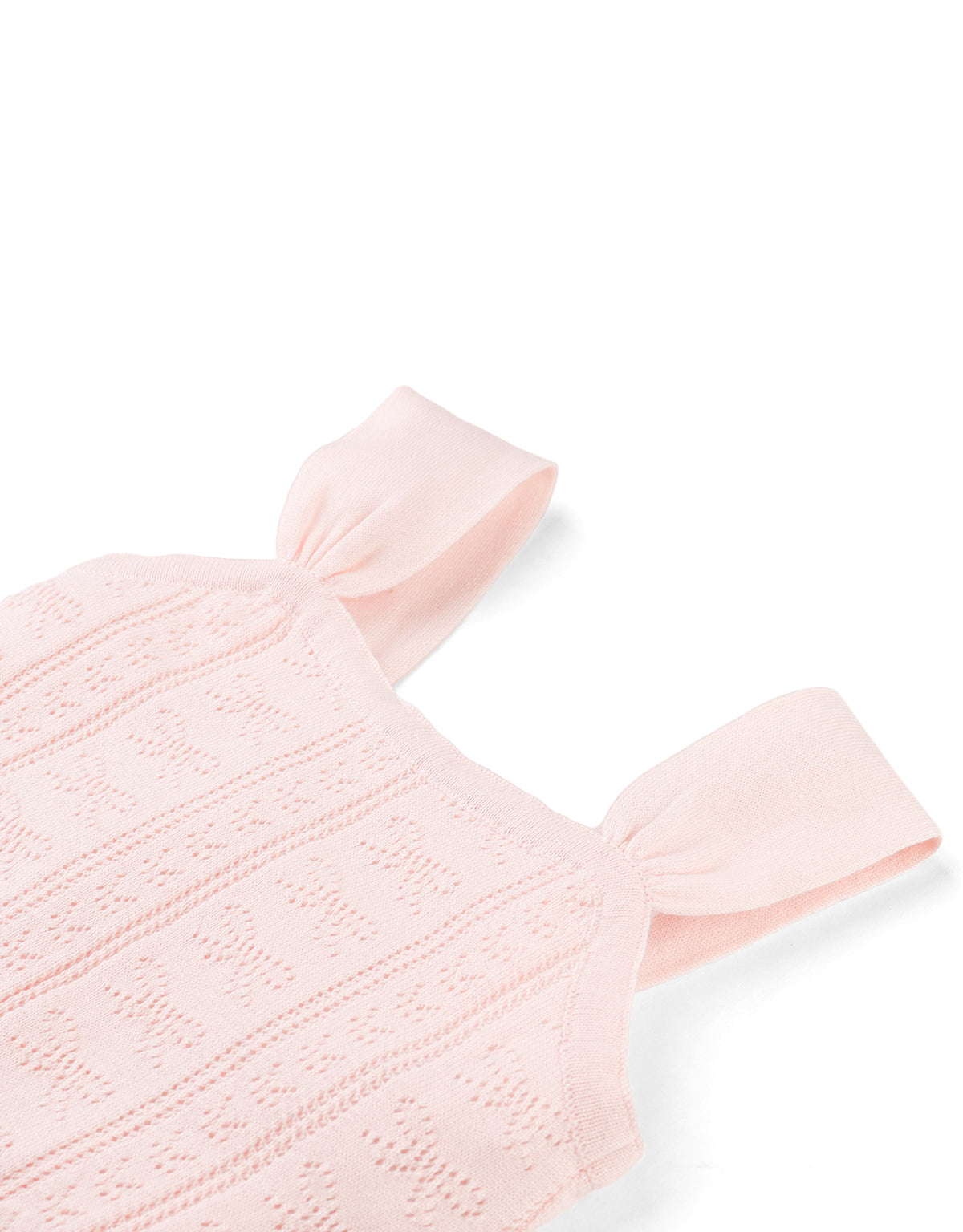 SABRINA BOW POINTELLE SLEEVES TO WITH  RIBBED HEM