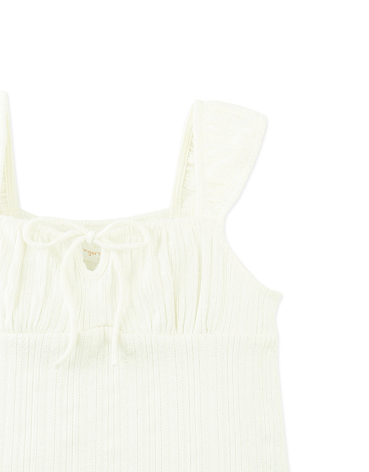 Guenevere Pointelle Blouse With Ruched Sleeves And Matching Tie close-up detail