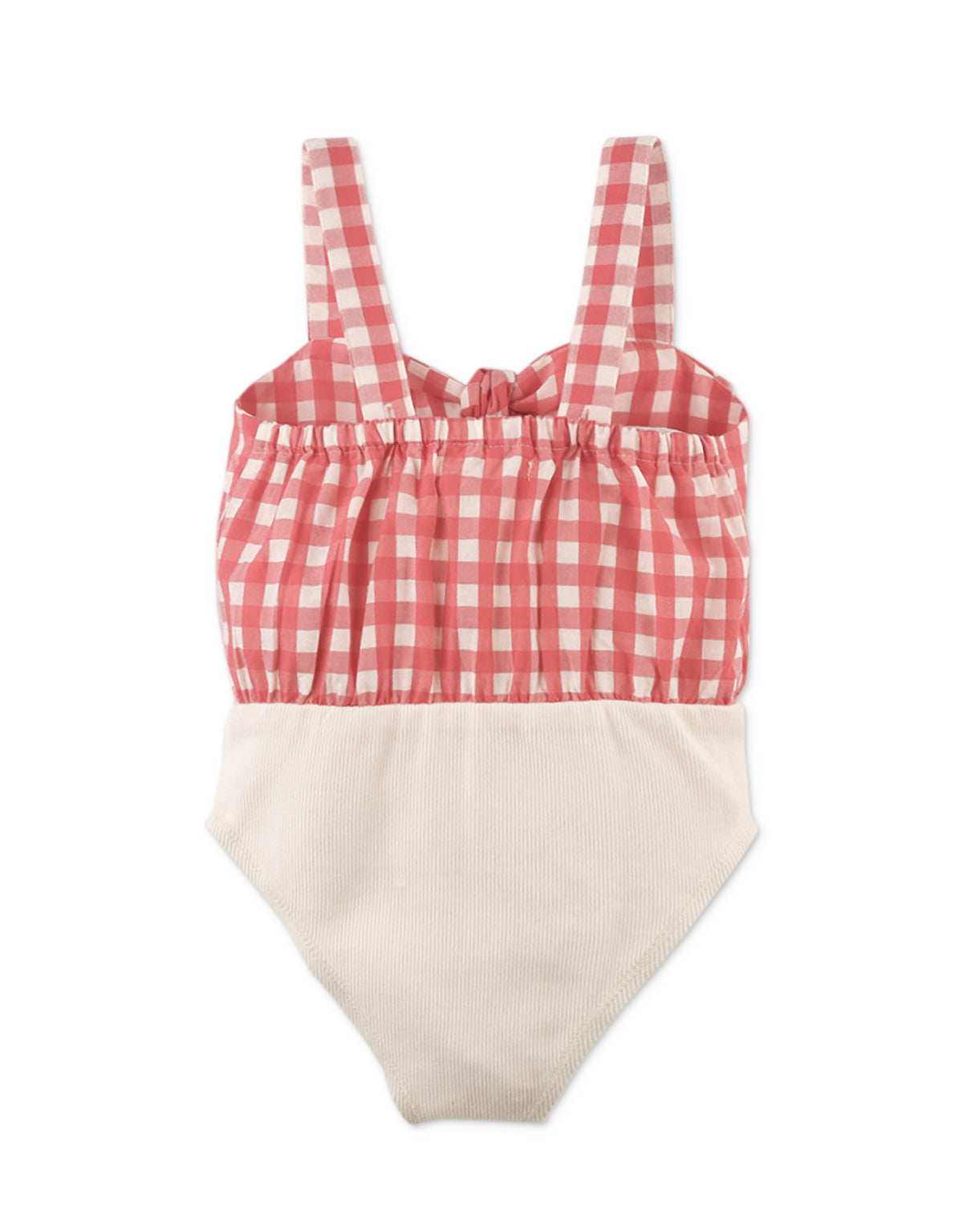 GIRLS NADIA TIE-FRONT GINGHAM BODYSUIT