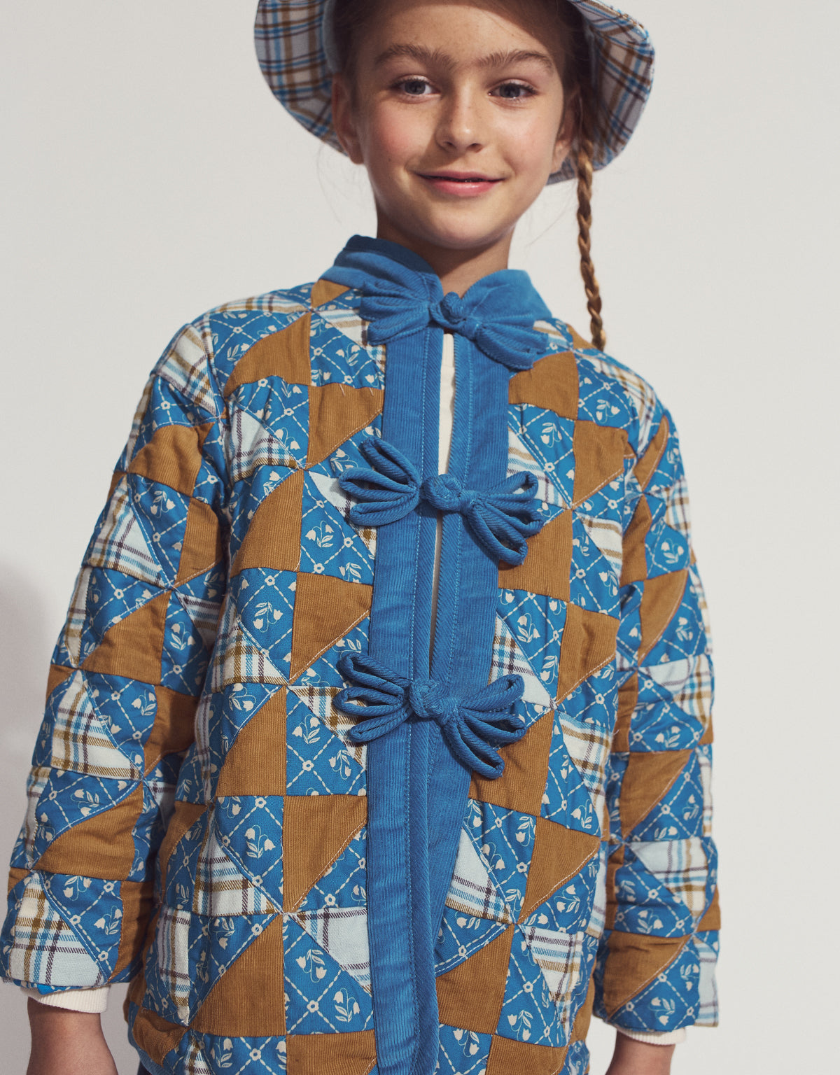 JULIANNE PATCHWORK COAT WITH CHINESE BUTTONS