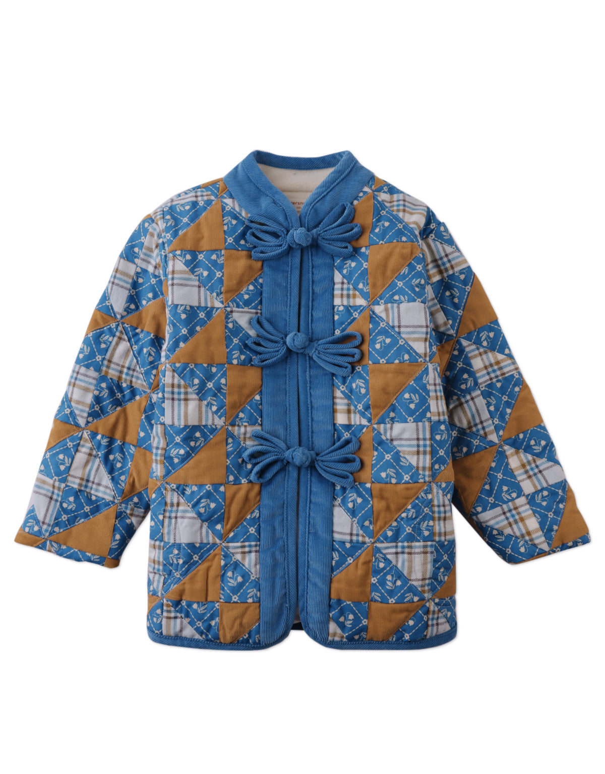 JULIANNE PATCHWORK COAT WITH CHINESE BUTTONS