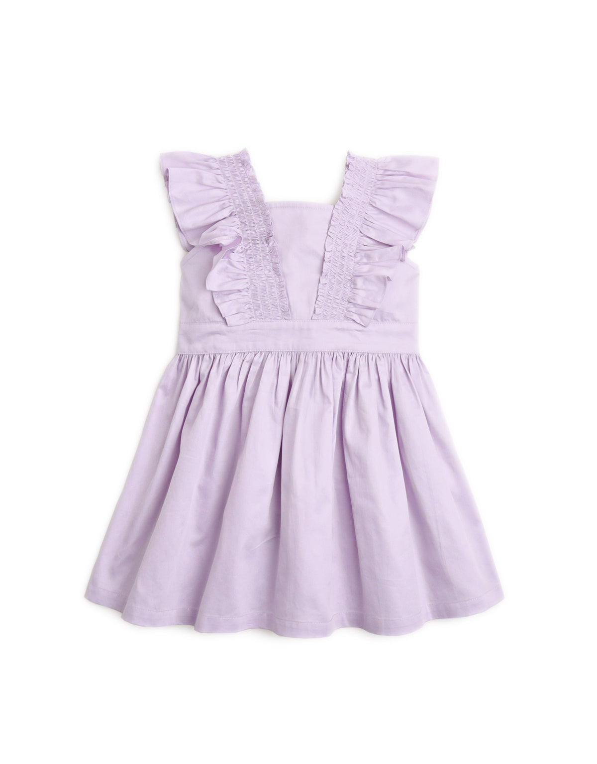 GIRLS SMOCK WAISTED DRESS