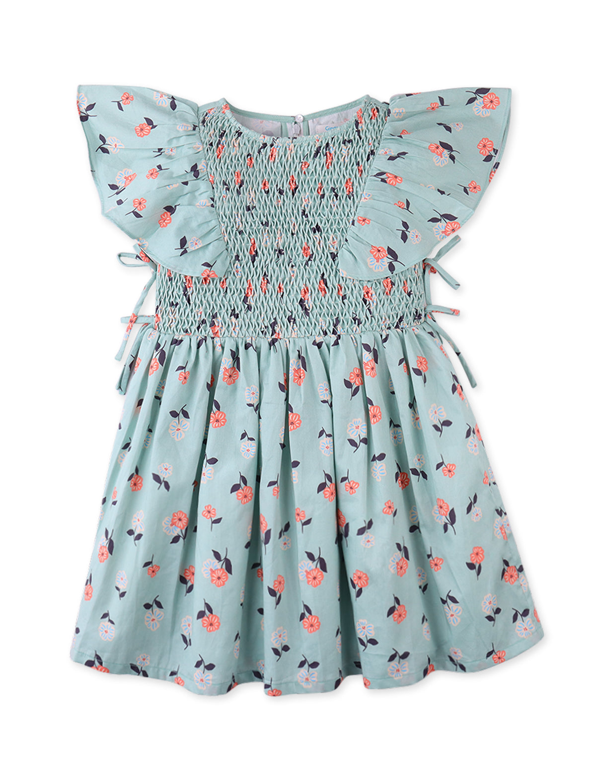 SUZY DRESS WITH FLUTTER SLEEVES IN DITSY PRINT