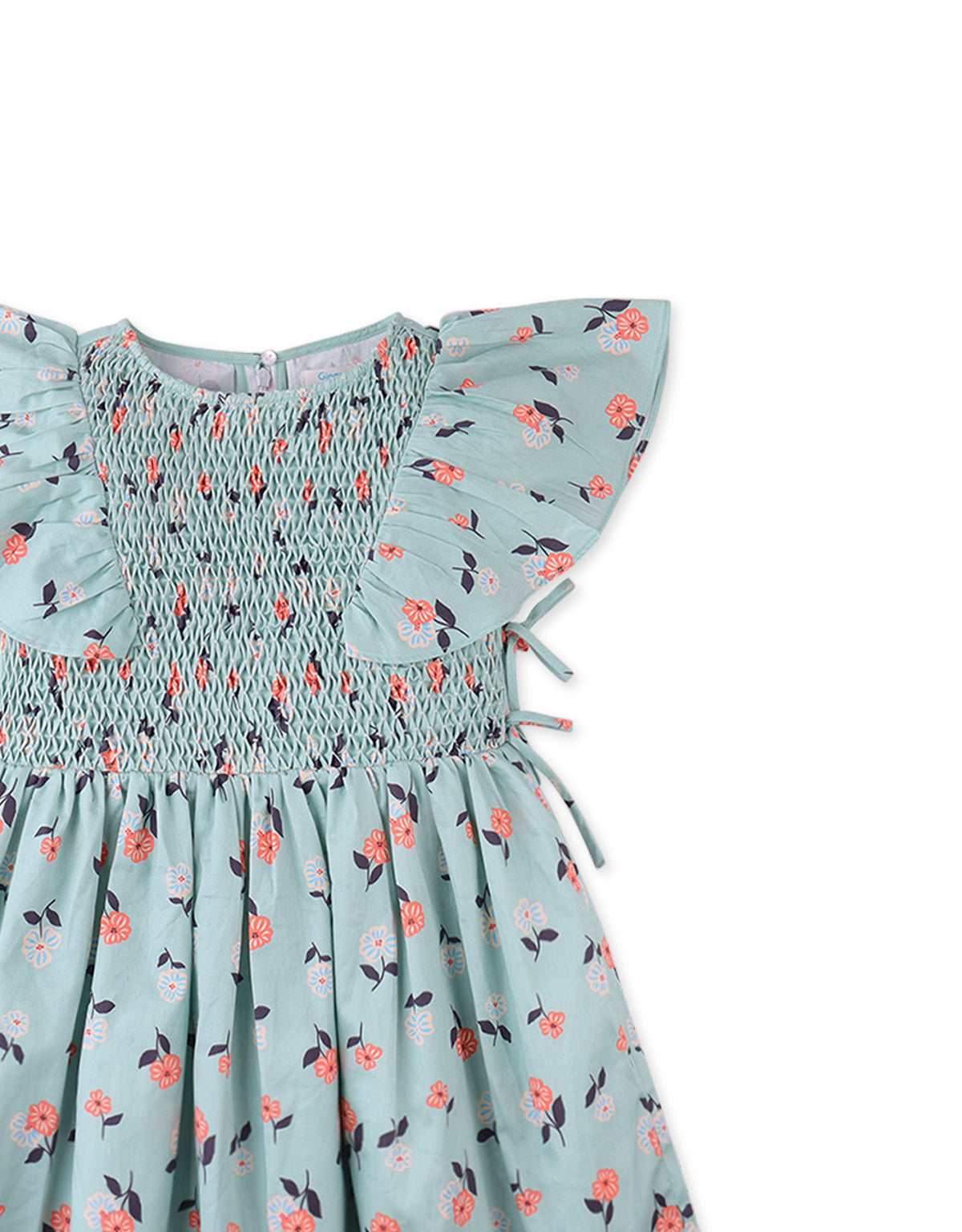 SUZY DRESS WITH FLUTTER SLEEVES IN DITSY PRINT