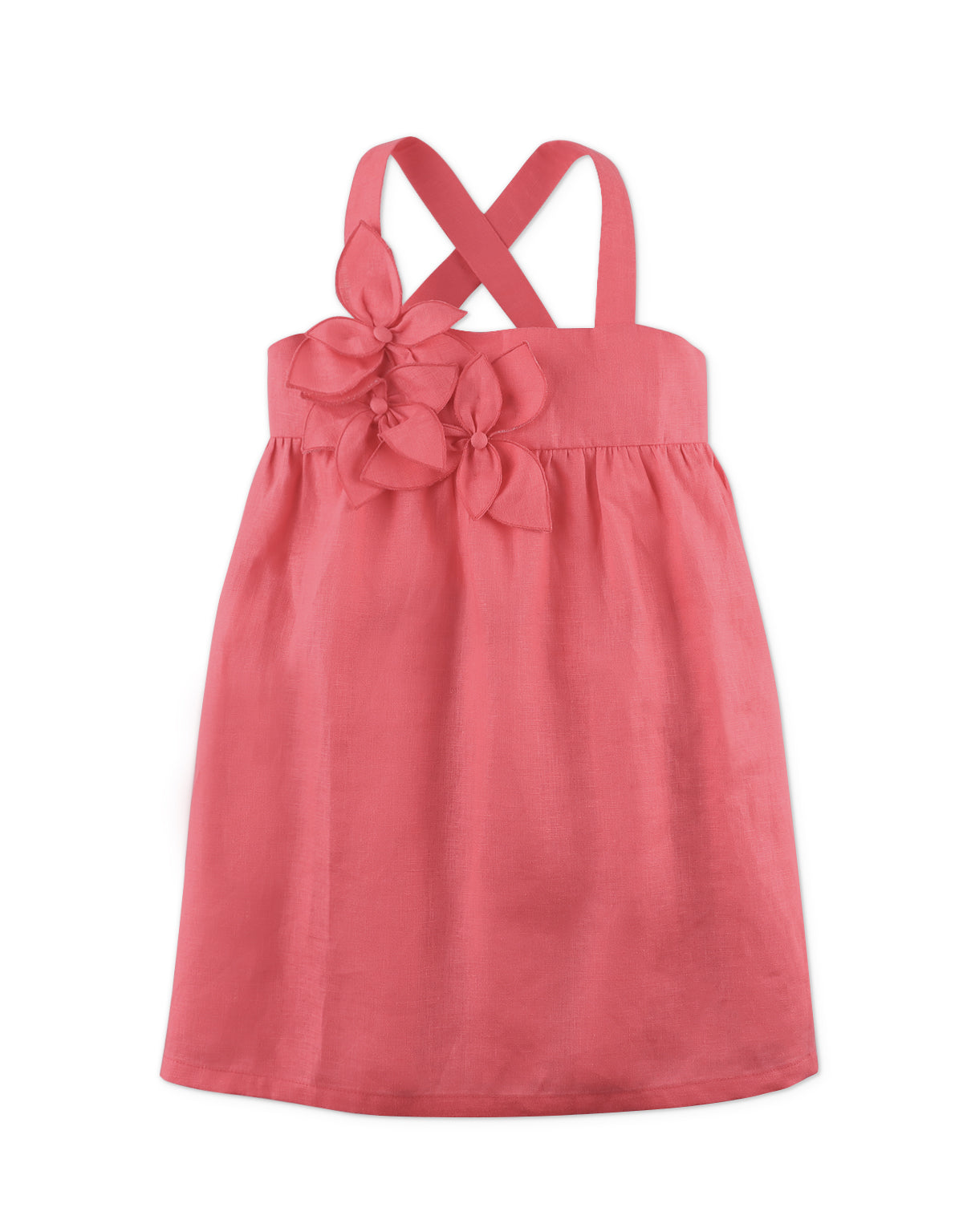 GIRLS ANYA DRESS WITH FLORAL APPLIQUE