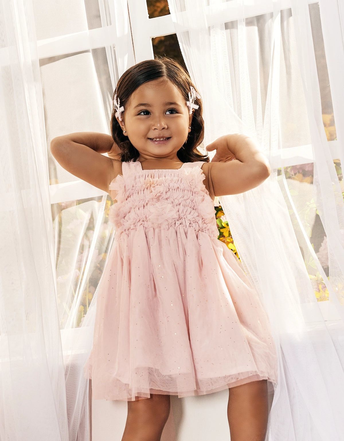 MARGOT DRESS IN PINK WITH CORSAGE