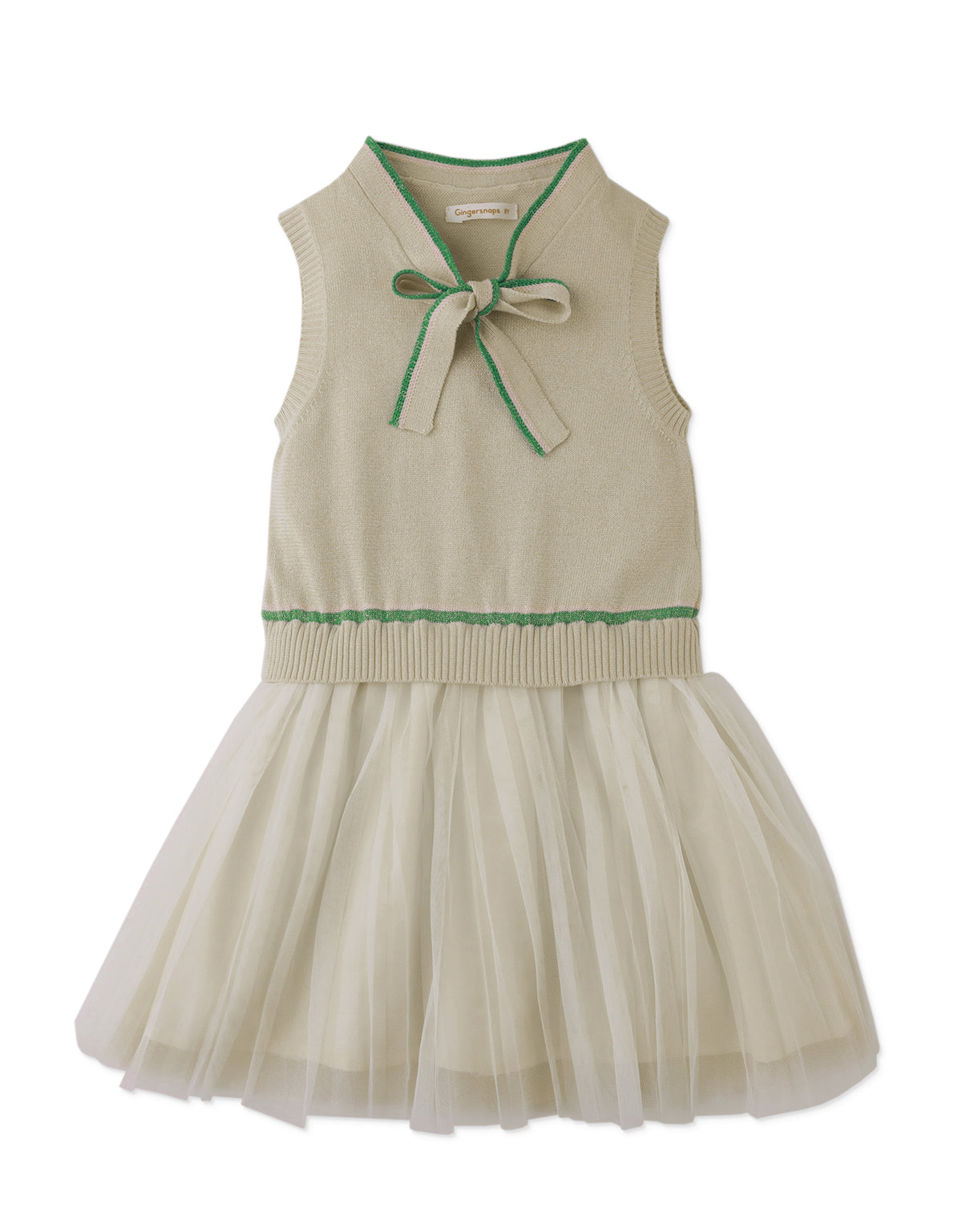 GIRLS CLARA SLEEVELESS TOP WITH NECK TIES AND PLEATED SKIRT