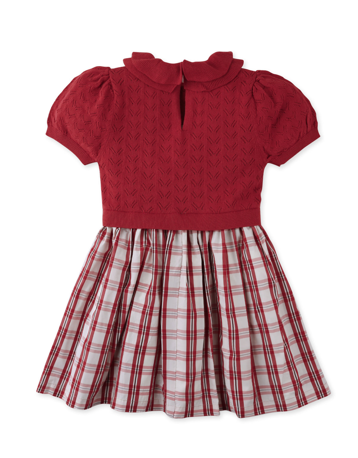 GIRLS BETTY BODICE DRESS WITH CHECKED TAFETTA BOTTOM