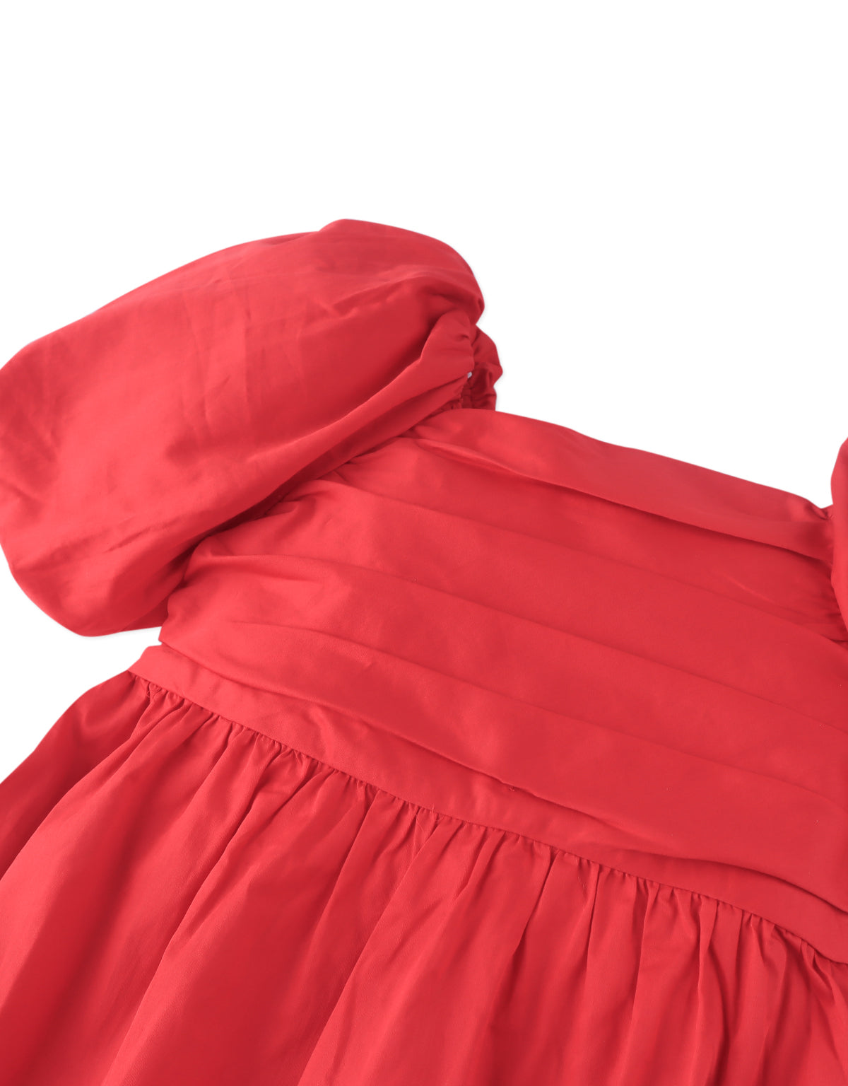 NANCY RUCHED BODICE DRESS WITH BUBBLE SLEEVES