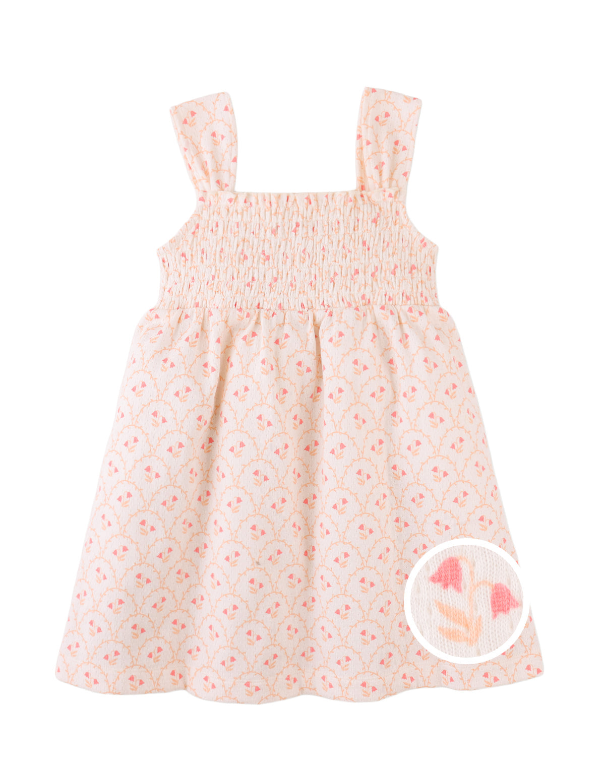 Elena Smocked Strappy Textured Dress