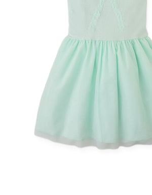 Elara Drop- Waist Dress with Tulle Skirt style detail