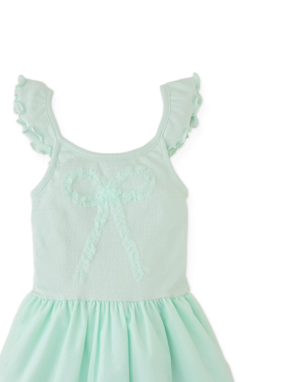 Elara Drop- Waist Dress with Tulle Skirt close-up detail