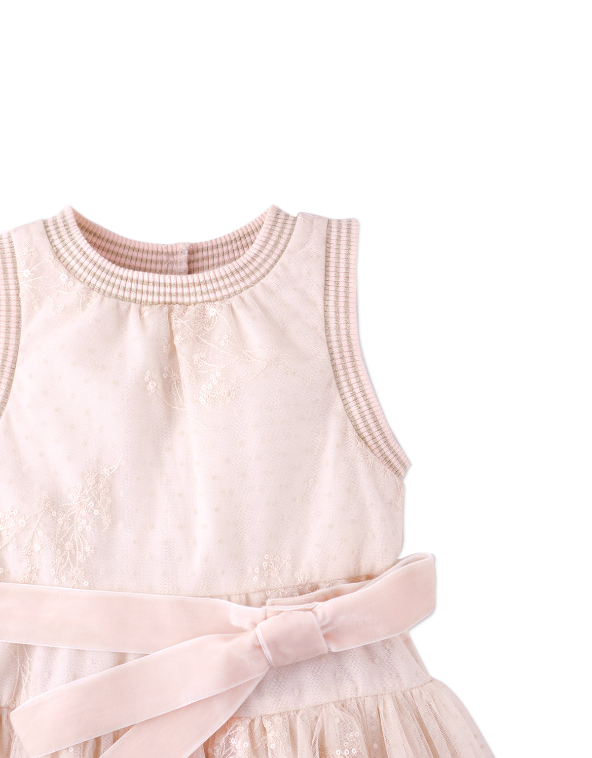 ALLISON SLEEVELESS DRESS EMBROIDERED BLOOM WITH BOW