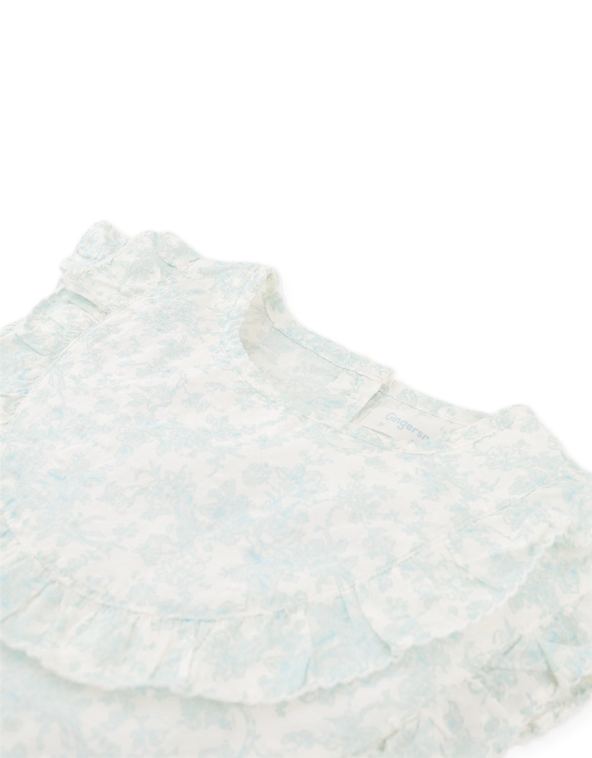 ARABELLA FLORAL TOILE RUFFLE TOP AND SMOCKED TIERED SKIRT SET