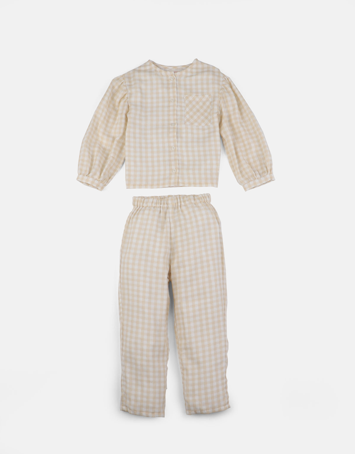 GIRLS CHECKERED PAJAMA SET