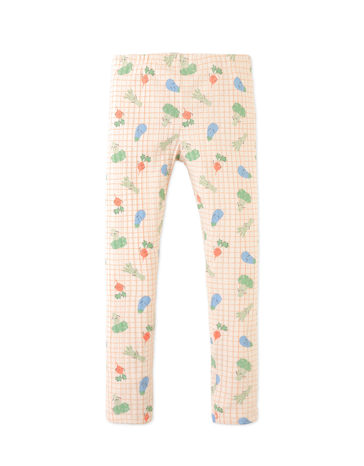Zoya Ribbed Leggings in Orange with All-Over Veggie Print outfit styling