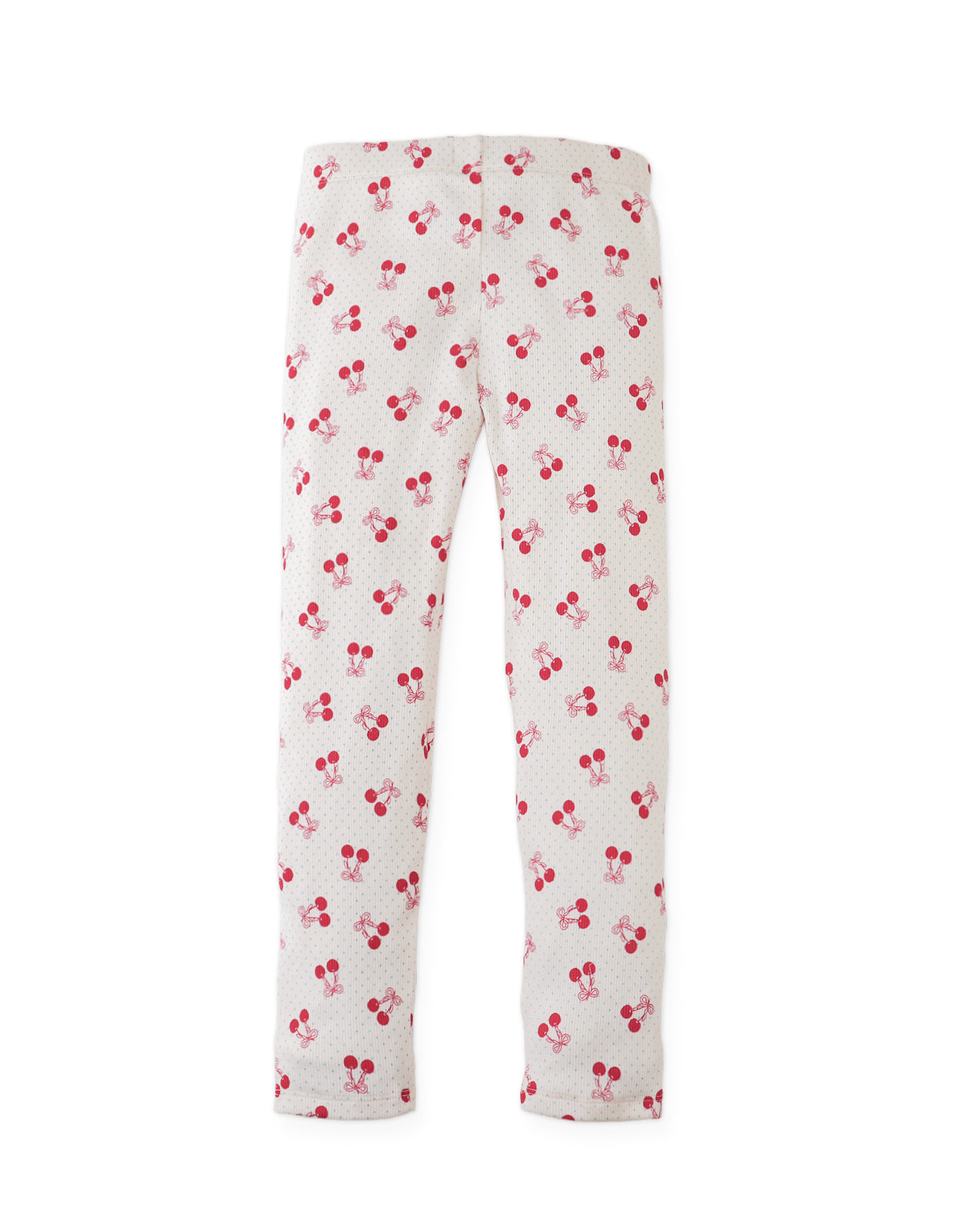 Details back photo of Lucia Leggings with all-over cherry print, showing consistent print placement and soft stretch fabric