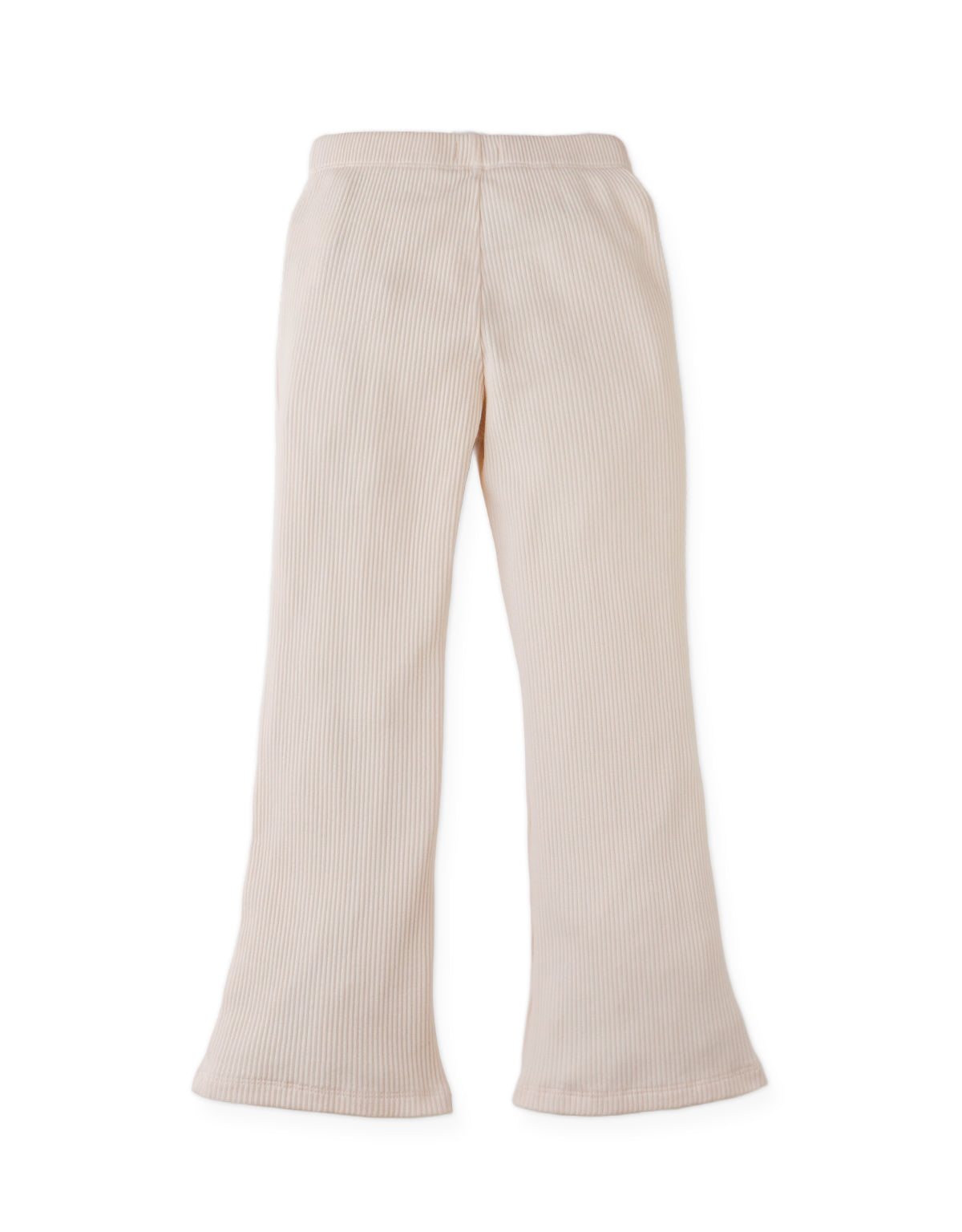 Details back photo of Maisie Leggings with bootcut ribbing in off-white, showing clean ribbed finish and comfortable stretch fabric, from the Holiday collection of Filipino kids fashion brand Gingersnaps Philippines.