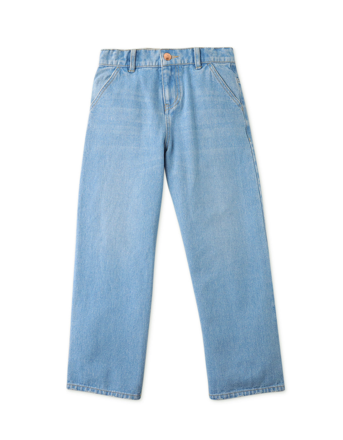 GIRLS HI-RISE WIDE LEG DENIM IN LT BLUE WASHED