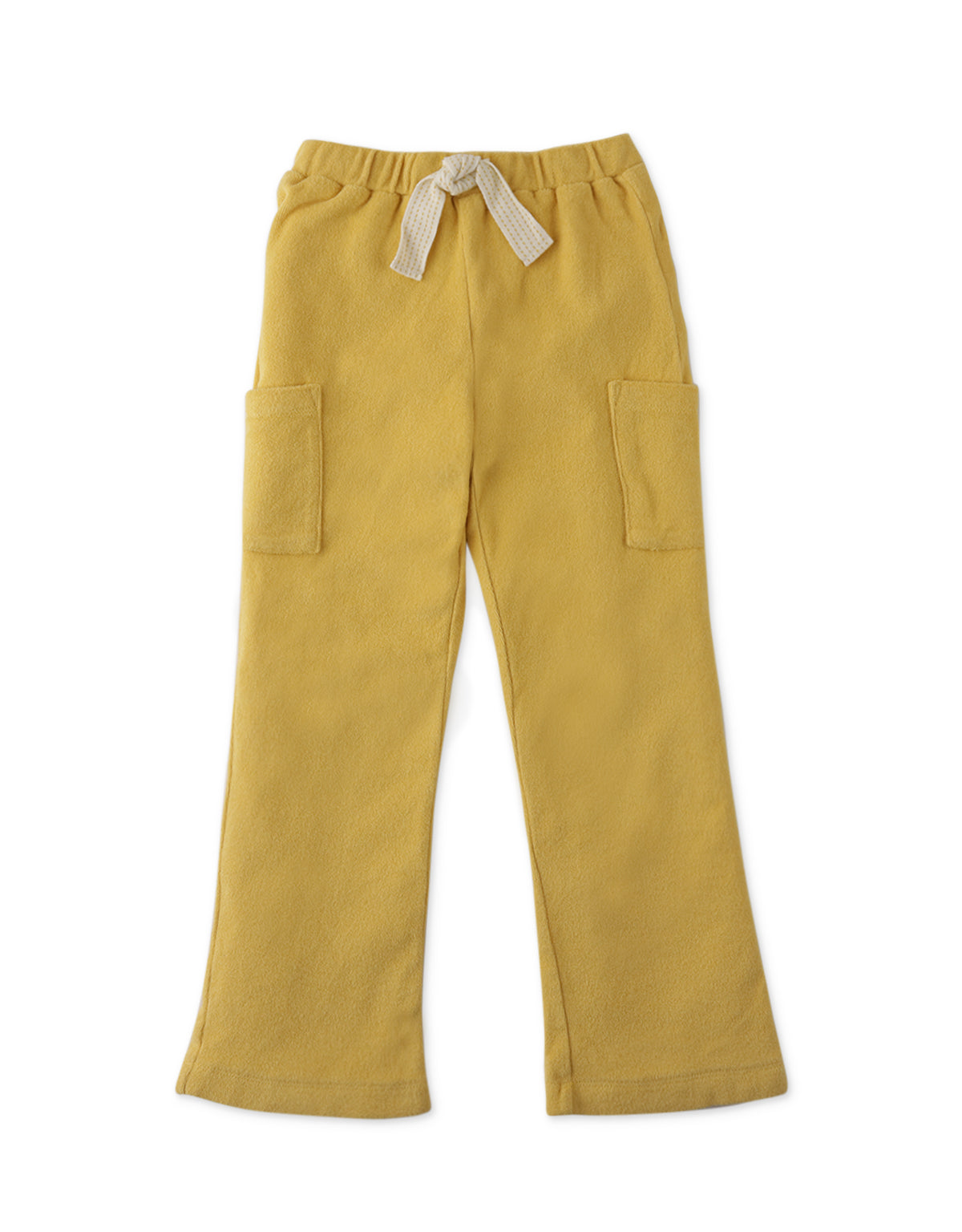 GIRLS TERRY CARGO TRACK PANTS WITH STRIPEY TIES