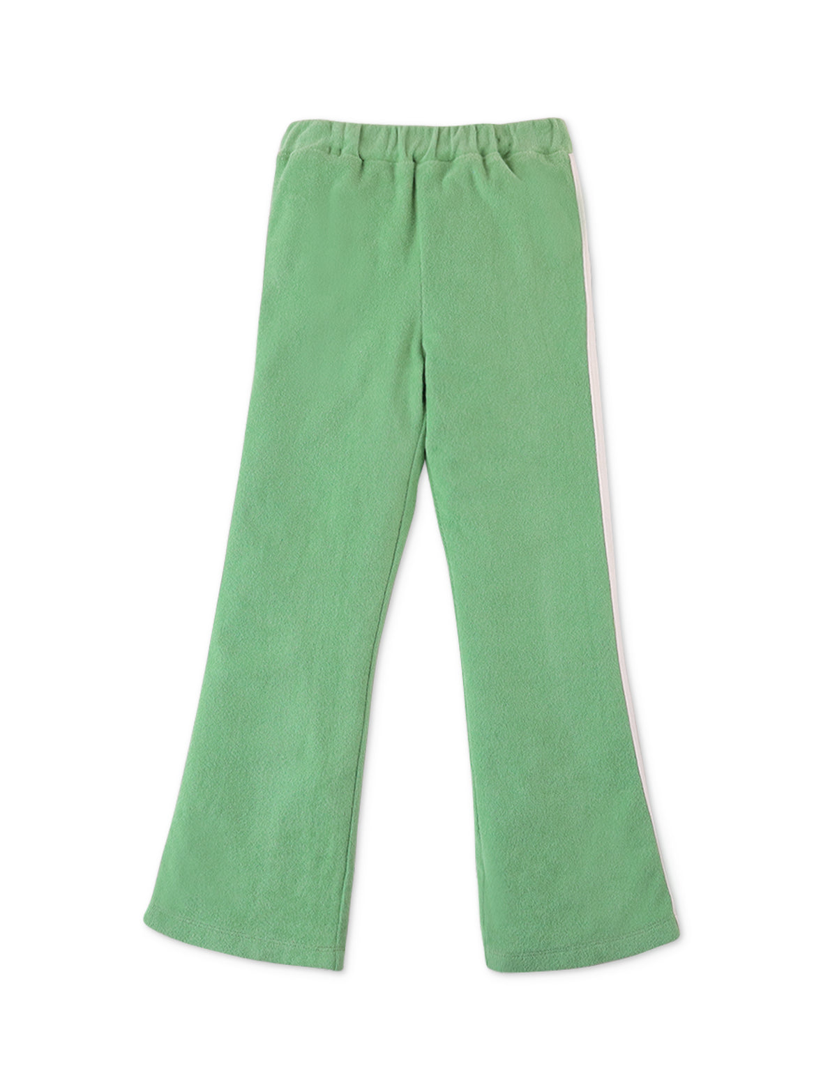 GIRLS GREEN FLARE PANTS WITH SIDE STRIPES