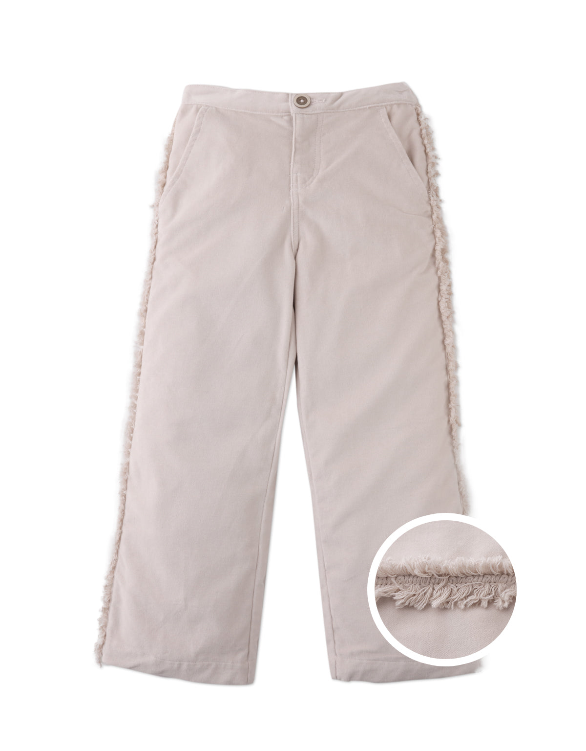 RHEA WIDE LEG PANTS MAUVE WITH TONAL TASSEL ACCENTS ON THE SIDES