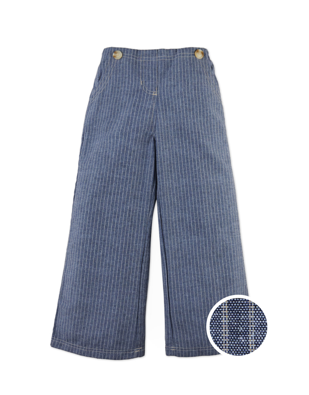 LENA LINEN- LIKE WIDE LEG PANTS WITH SAILOR DETAILS