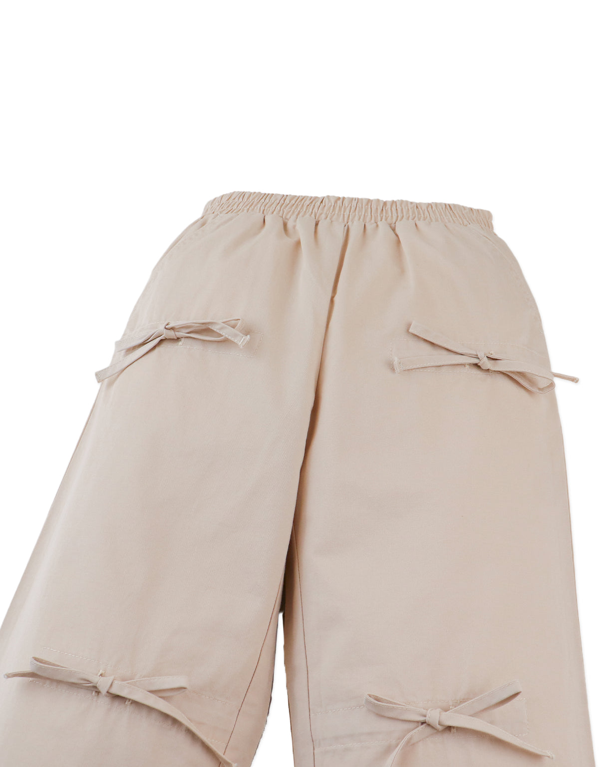 SUZANNE RUCHED PANTS WITH BOW DETAILS