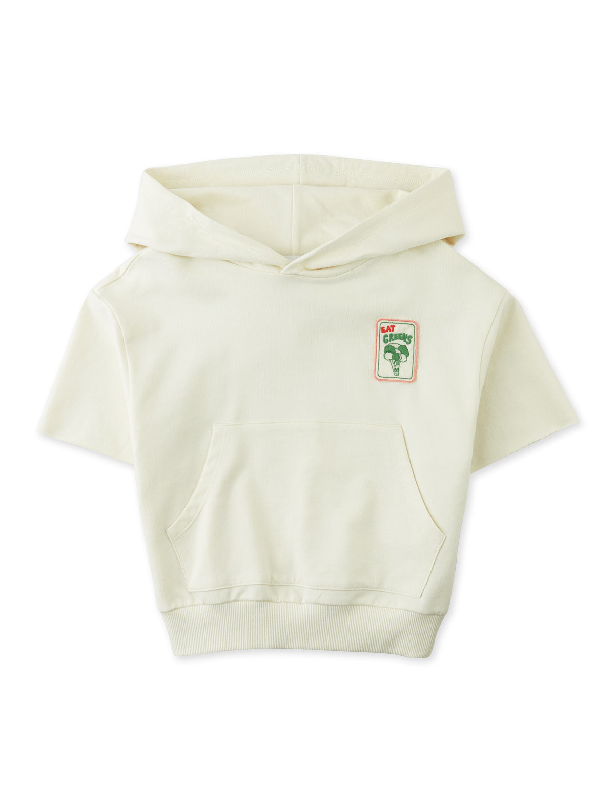 GIRLS ZOE HOODED TERRY TOP WTIH VEGGIES BADGE