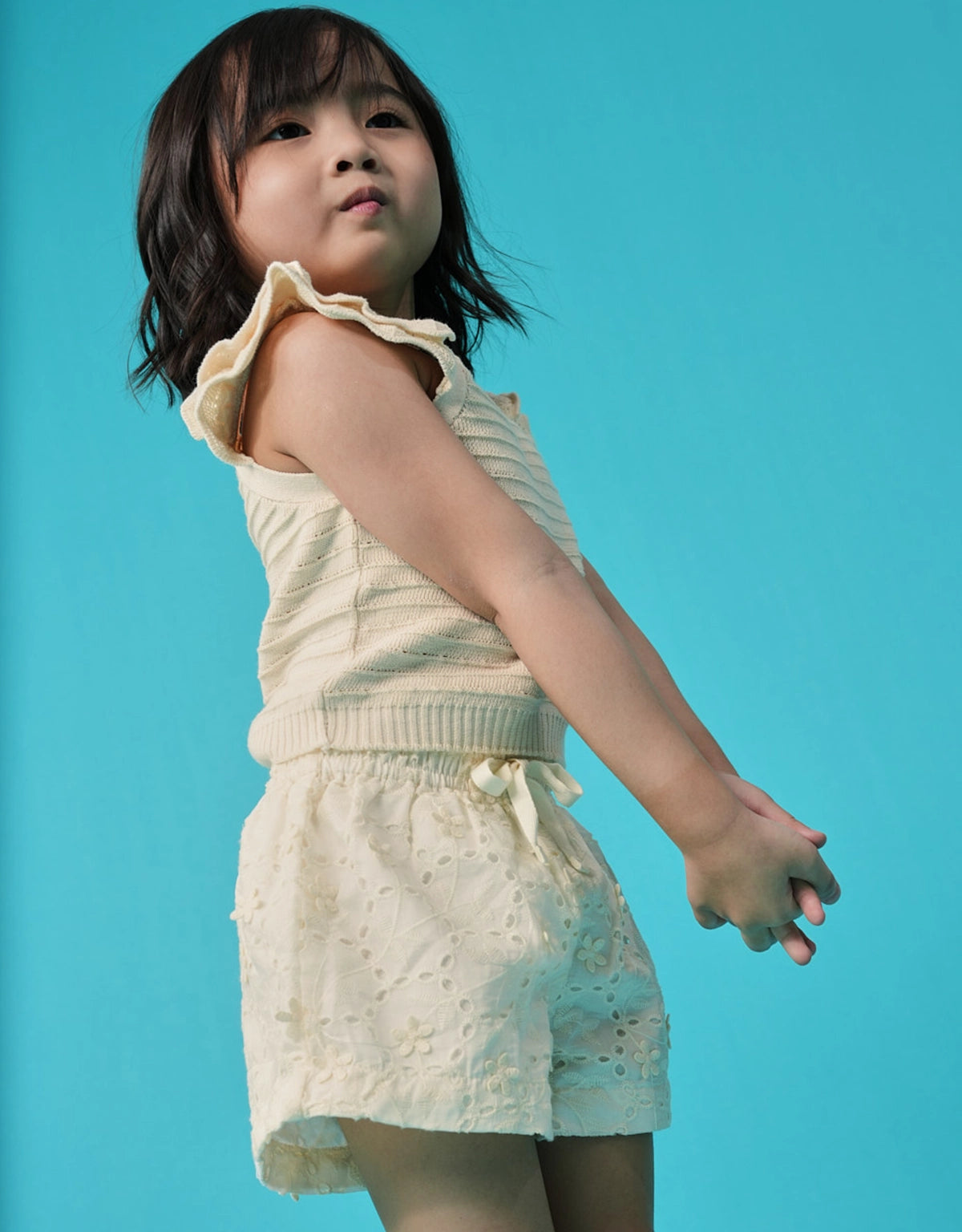 ADRIENNE EMBROIDERED SHORTS WITH FRONT TIES