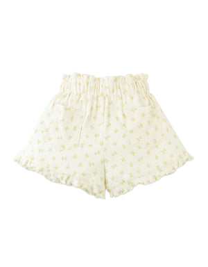 Mikey Pointelle Pull-On Shorts With A Paperbag Waistband, Ties, And Ruffled Hem outfit styling