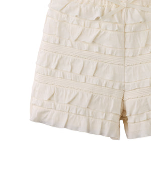 Brielle Shorts with All-Over Ruffles and Satin Bow style detail