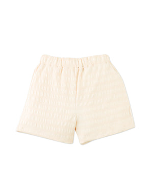 Amy Smocked Jersey Top & Shorts Set With Side Ties close-up detail
