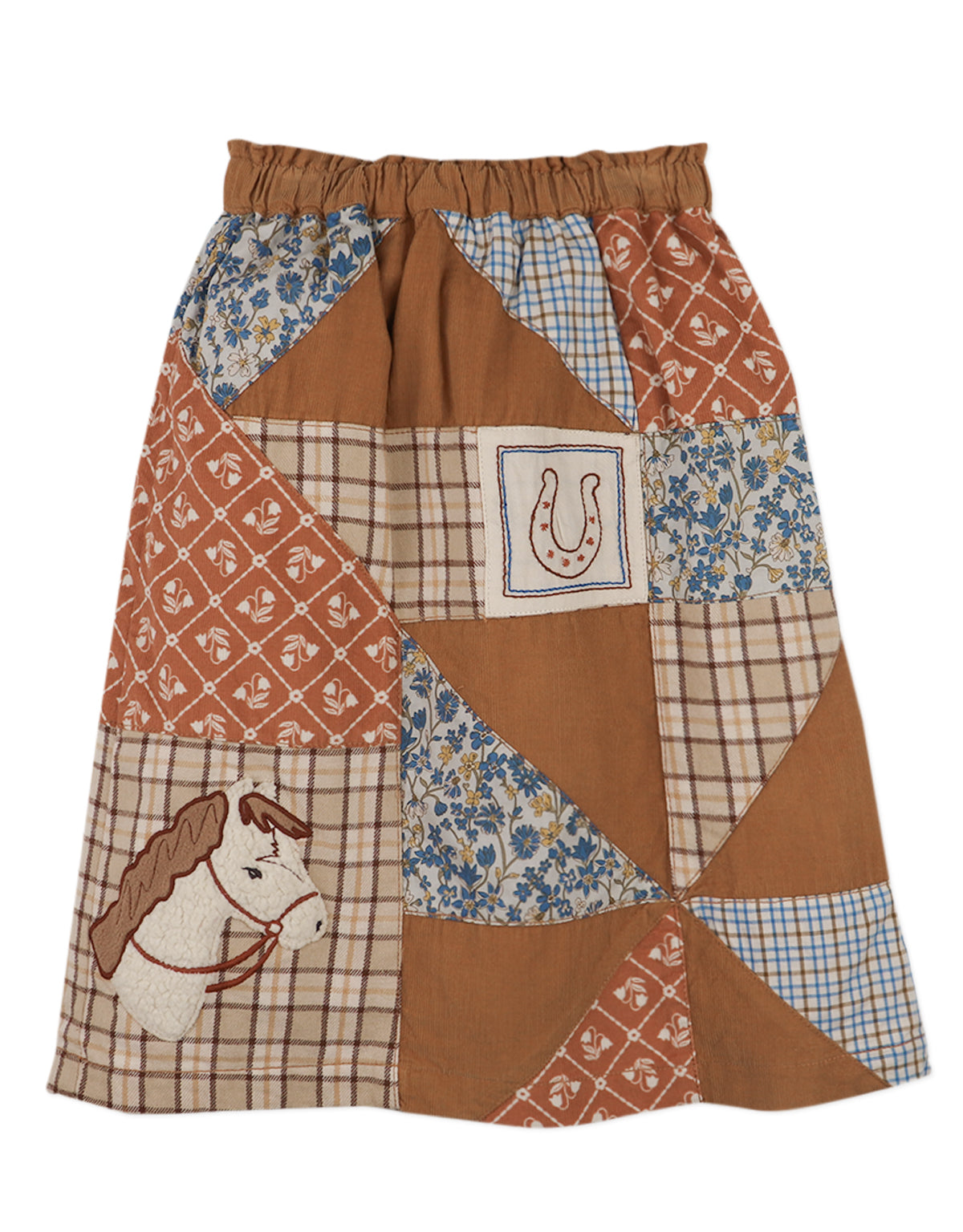 DAKOTA PATCHWORK MIDI SKIRT