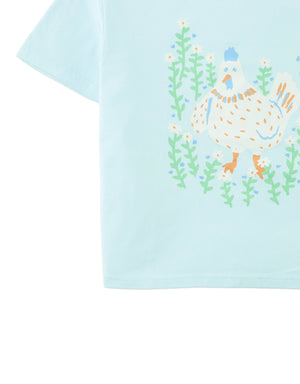 Vera Graphic Tee with Chicken Print close-up detail