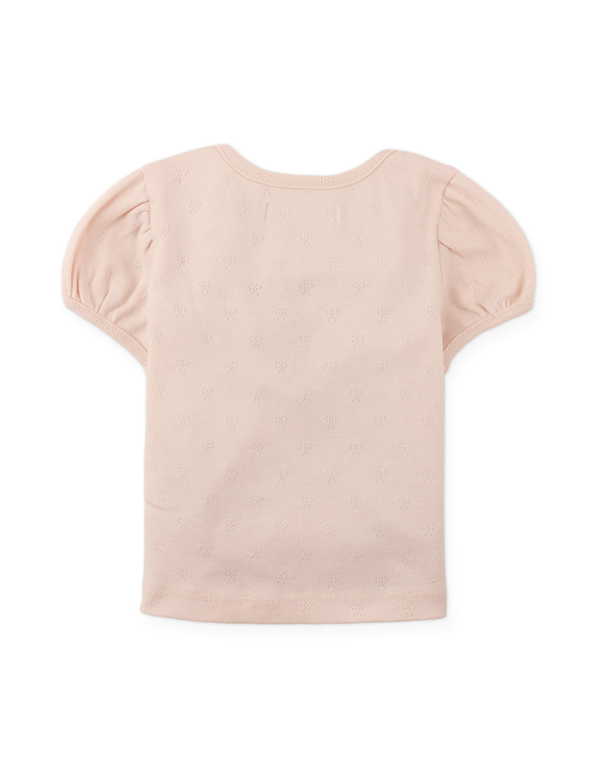 Details back photo of Suzie Cropped Top with bow applique in pink, showing smooth back finish and comfortable fabric feel, from the Holiday collection of Filipino kids fashion brand Gingersnaps Philippines.