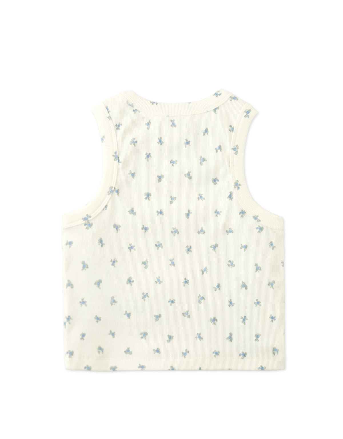 Lada Ribbed Tank Top with All-Over Floral Print outfit styling