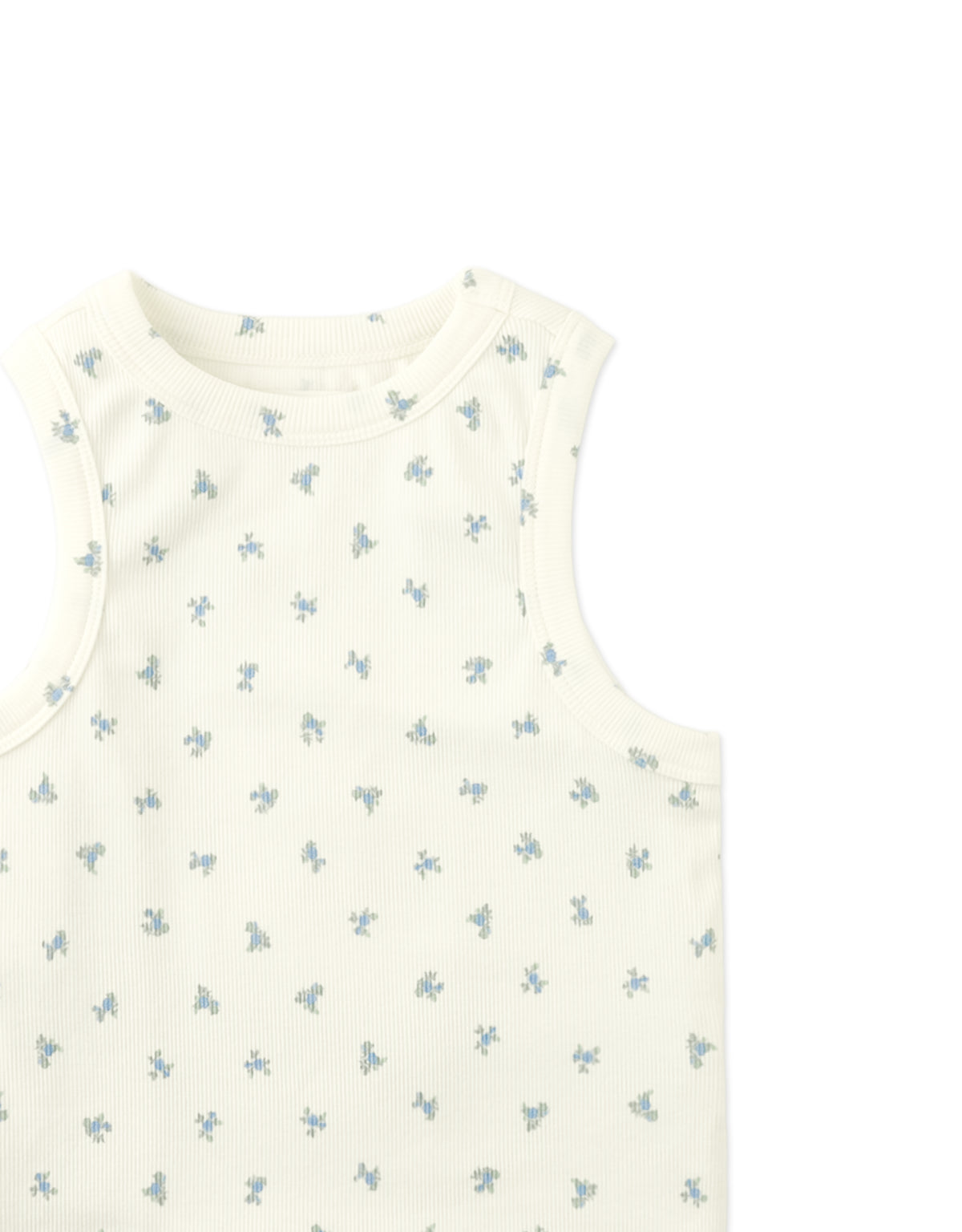 Lada Ribbed Tank Top with All-Over Floral Print style detail