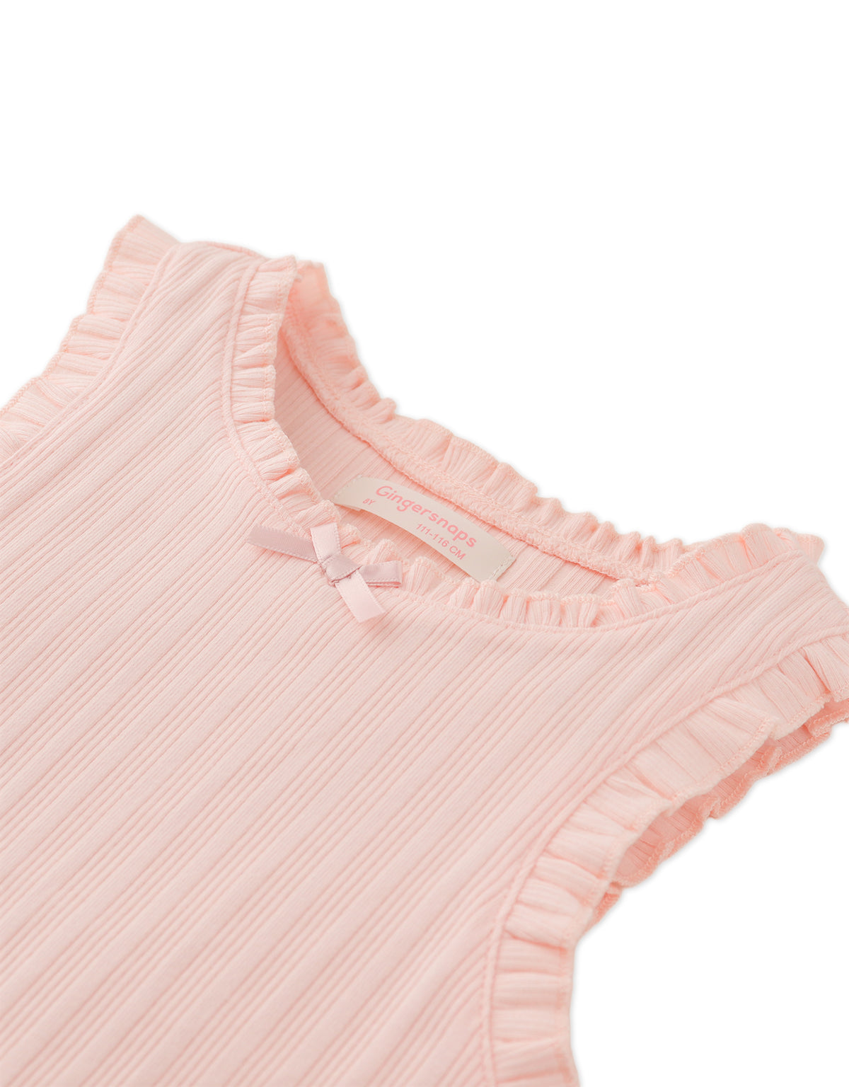 MARTA RIBBED TANK TOP WITH LACE AND ROSETTE DETAILS