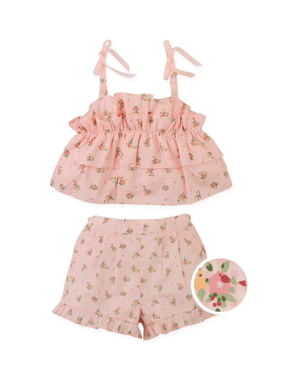 MIRIAM FLORAL PRINT RUFFLED SHORTS SET