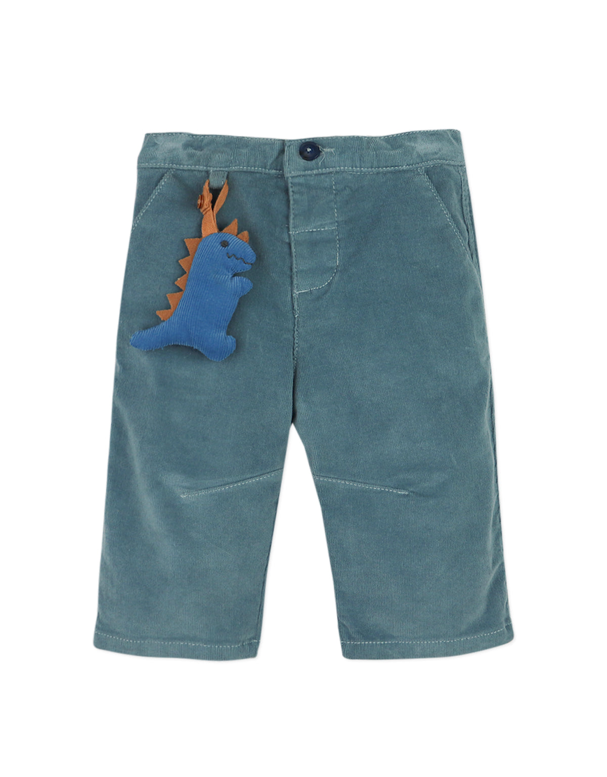 BABY BROCK CARROT FIT PANTS PALE BLUE WITH DINOSAUR PLUSHIE ACCENT