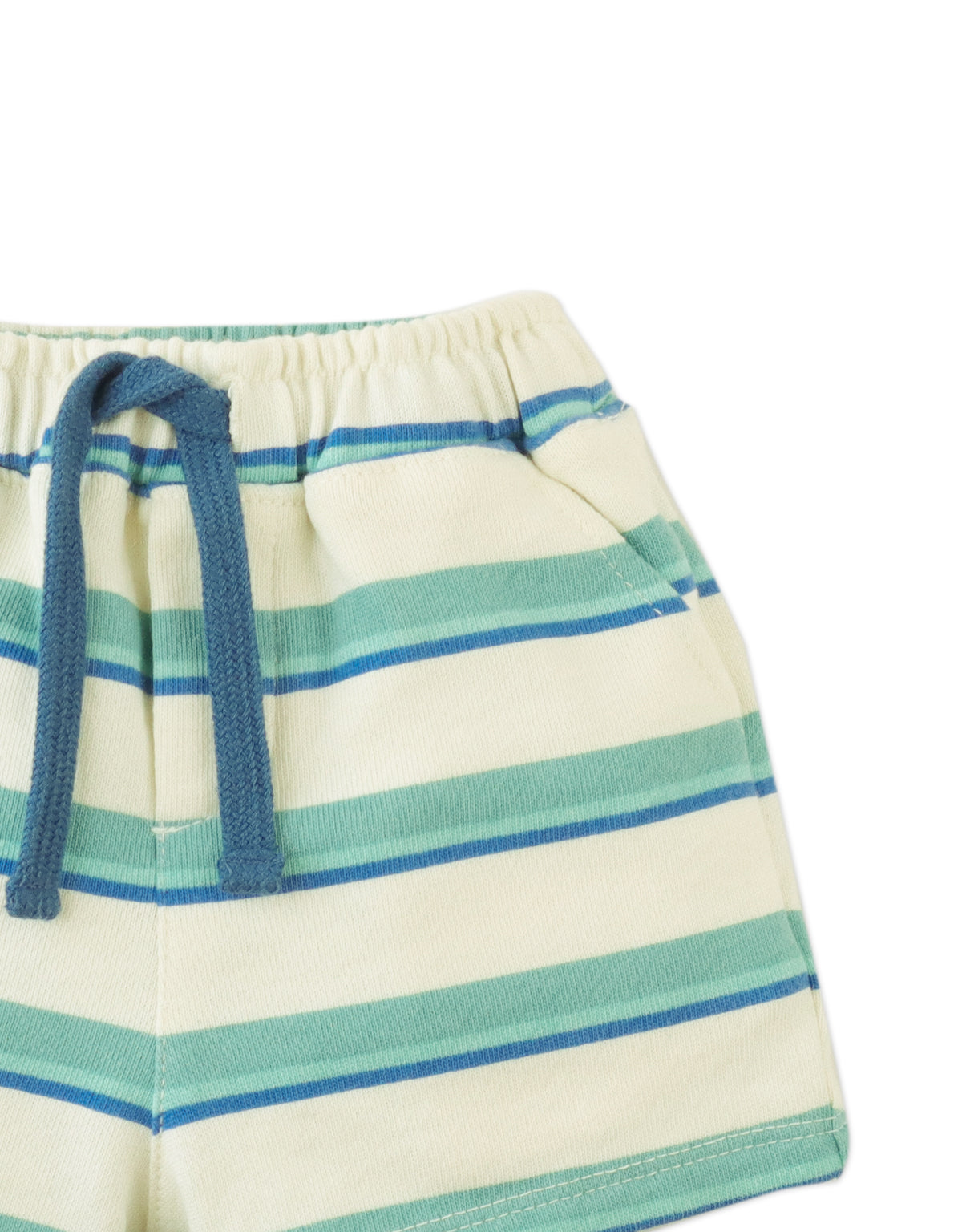 BABY ROBERT TERRY STRIPES PULL-ON KNIT SHORTS WITH DRAWSTRING
