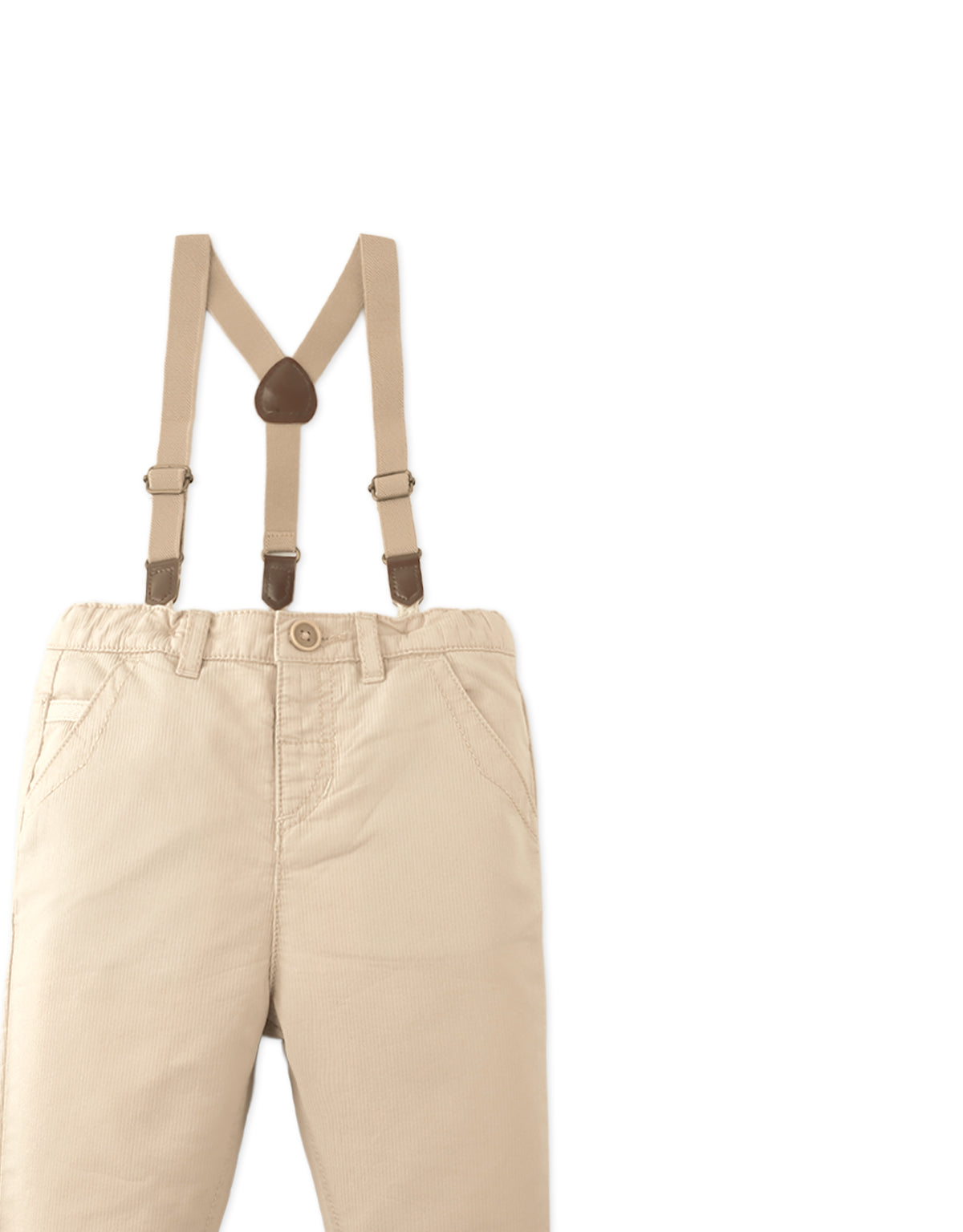 Baby Peter Bedford Cord Pants With Suspenders close-up detail
