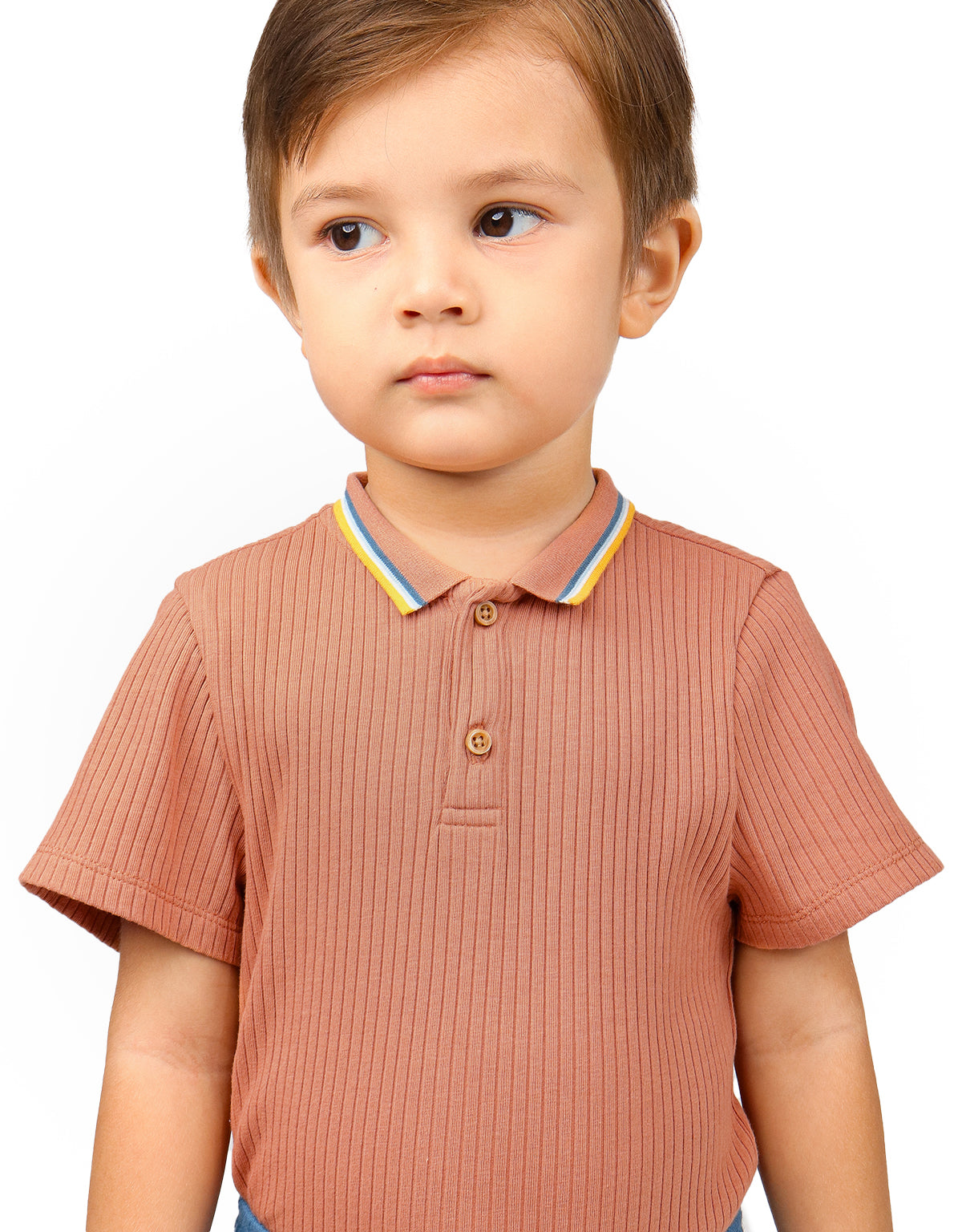 BABY BOYS POLO SHIRT WITH STRIPEY CUFFS AND COLLAR