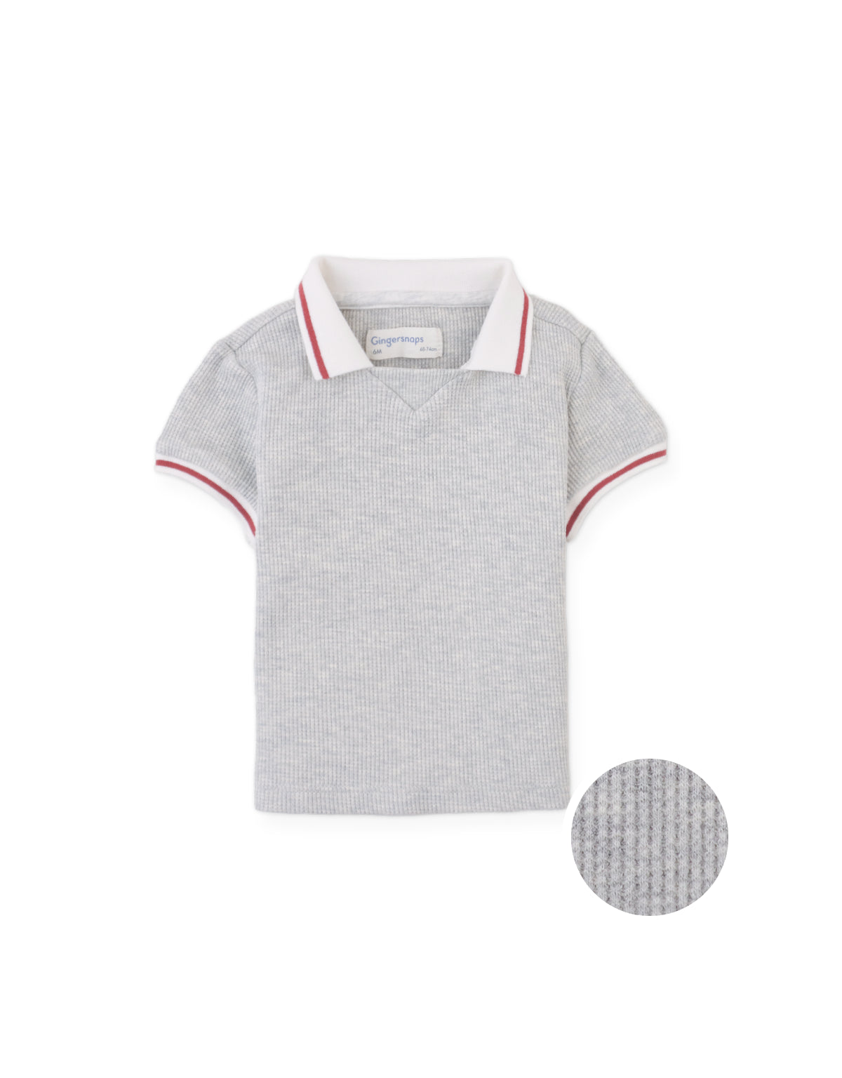 BABY CYRIL POLO SHIRT WITH WAFFLE- KNIT PATTERN