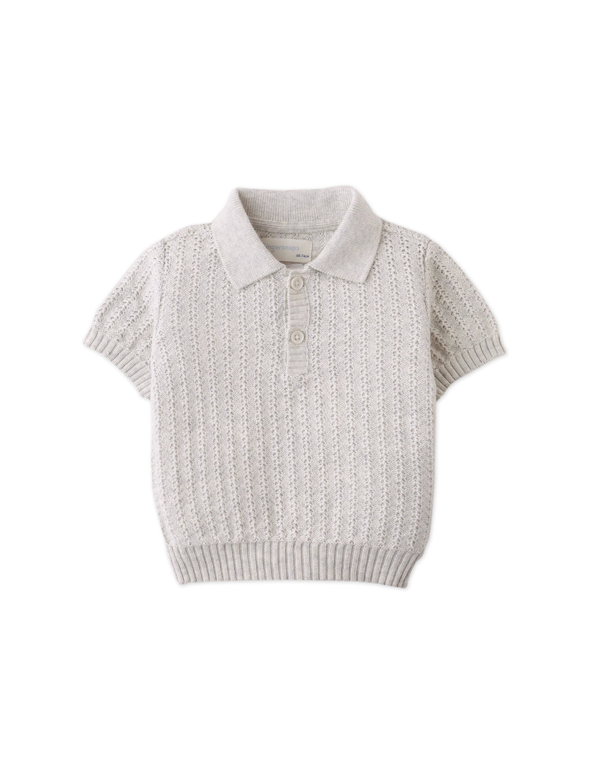 BABY BOB CROCHET-LIKE KNIT POLO SHIRT